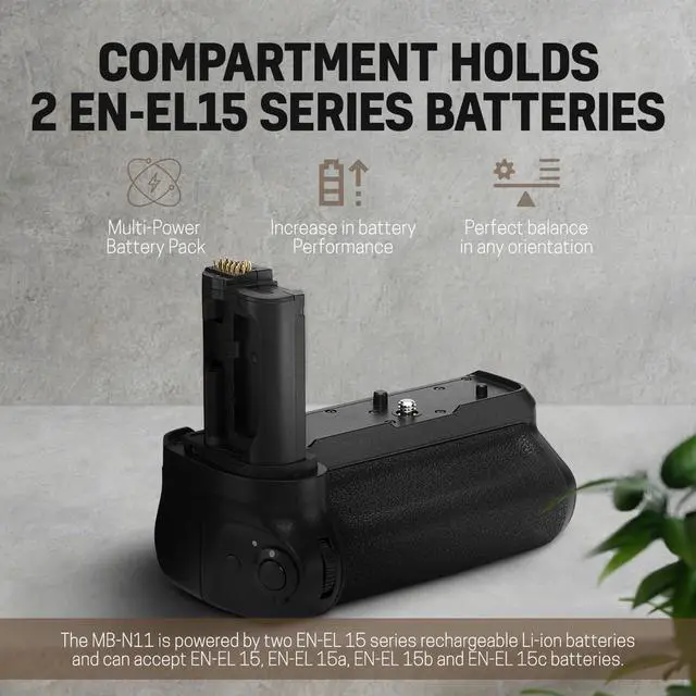 Alt view image 4 of 7 - Green Extreme MB-N11 Battery Grip for Nikon Z6 II and Z7 II Mirrorless Camera