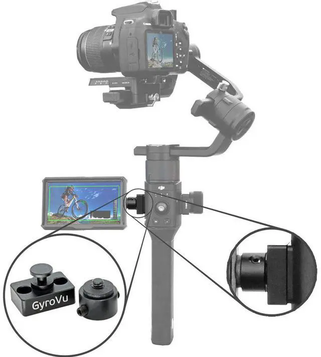 Alt view image 2 of 2 - GyroVu 360deg. Monitor Swivel Mount for DJI Ronin-S Gimbal Stabilizer Handle