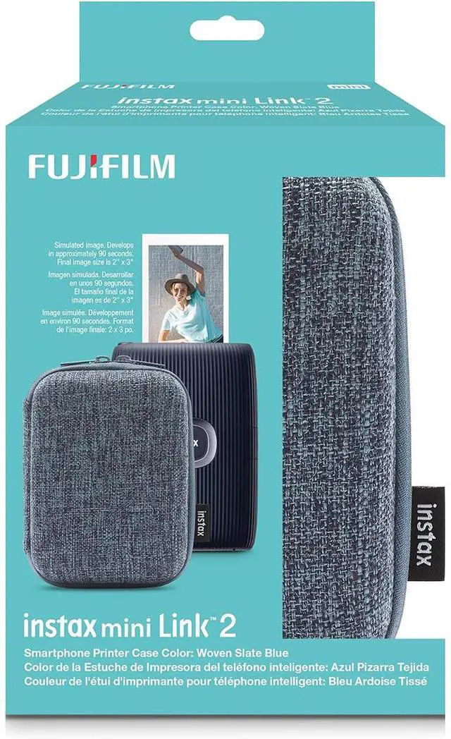 Alt view image 2 of 4 - Fujifilm Instax Mini Link 2 Case - Woven Slate Blue