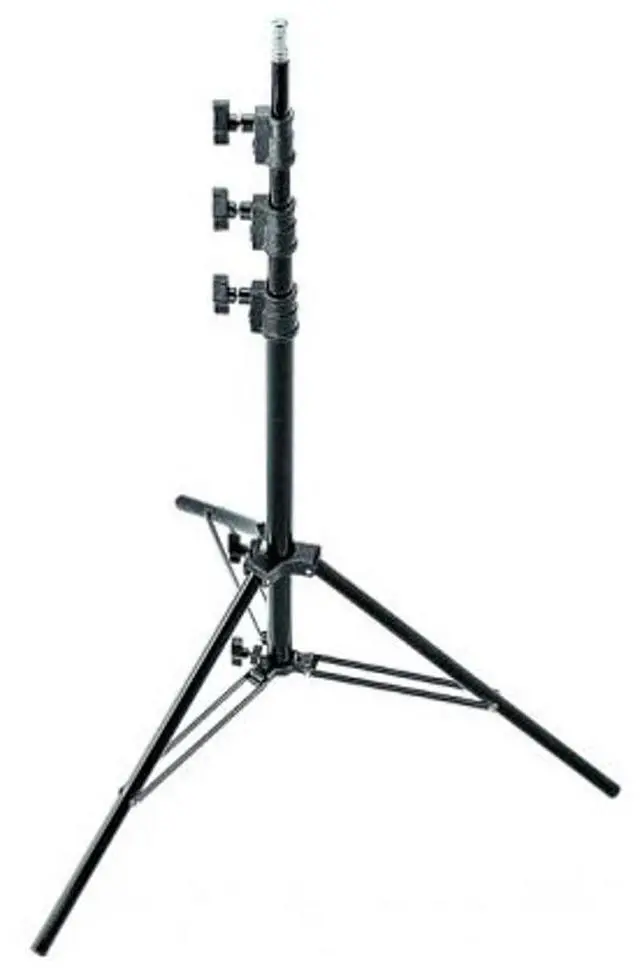 Alt view image 2 of 2 - Avenger High 11.5' Alu-Baby 35 Stand with One Lazy Leg / 5/8" Mounting Stud, 3 Riser, 4 Sections, Black Aluminum