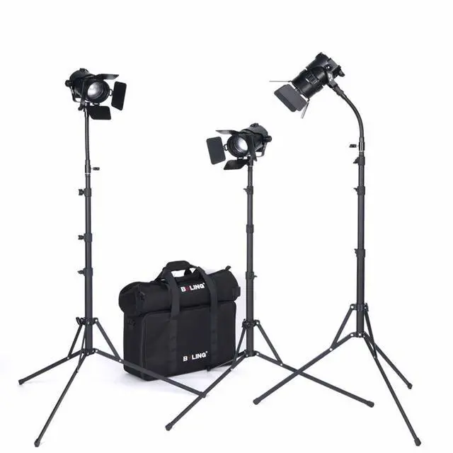 Main image of Boling BL-50C 50W Fresnel Bi-Color LED Lighting Kit with Light Stand #BL-50C/B