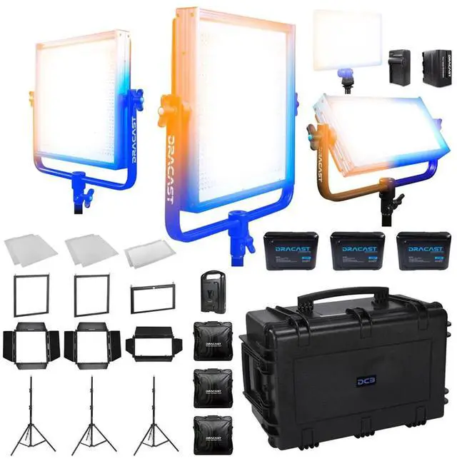 Main image of Dracast Dracast DR-ENGK-BV ENG Kit BV, 2 x LED1000BV, 1 x LED500BV, LED160B (Blue)