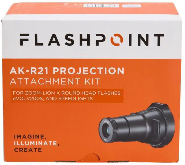 Alt view image 2 of 7 - Flashpoint AK-R21 Projection Attachment Kit for Zoom-Lion X Round Head Flashes, eVOLV200s, and Speedlights