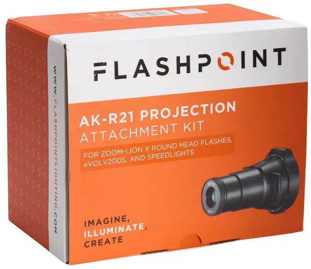 Alt view image 3 of 7 - Flashpoint AK-R21 Projection Attachment Kit for Zoom-Lion X Round Head Flashes, eVOLV200s, and Speedlights