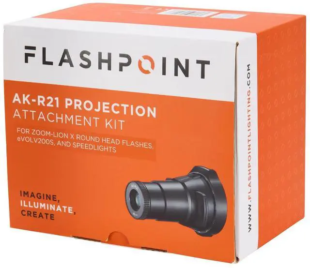 Alt view image 4 of 7 - Flashpoint AK-R21 Projection Attachment Kit for Zoom-Lion X Round Head Flashes, eVOLV200s, and Speedlights