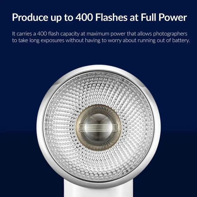 Alt view image 5 of 5 - Flashpoint FlashBack Lux Elf Retro Camera Flash Kit With Power Bank, White