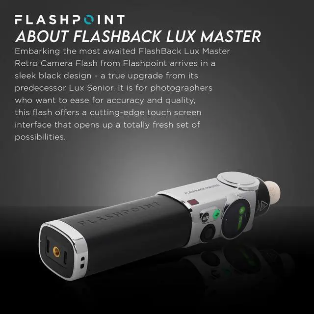 Alt view image 5 of 6 - Flashpoint FlashBack Lux Master Retro TTL Camera Flash Kit with Octa Softbox & Reflector with Dome