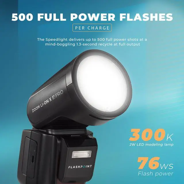 Alt view image 6 of 7 - Flashpoint Zoom Li-on X PRO R2 TTL On-Camera Round Speedlight Flash for Fujifilm (Godox V1 Pro)