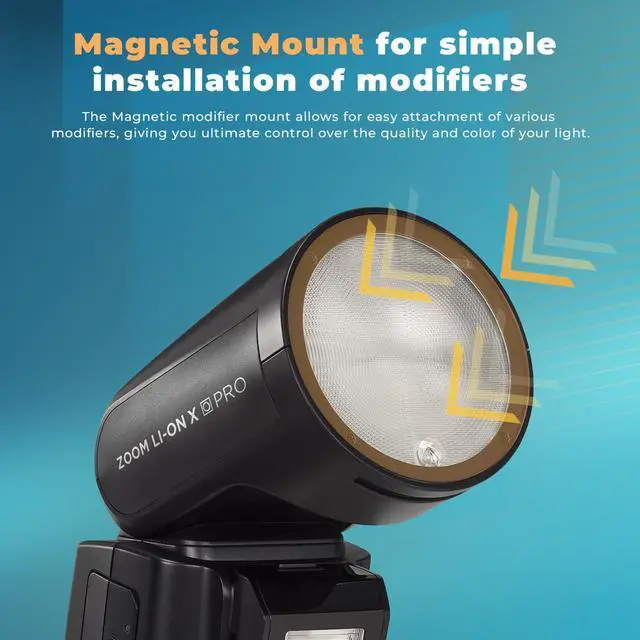 Alt view image 4 of 7 - Flashpoint Zoom Li-on X PRO R2 TTL On-Camera Round Speedlight Flash for Panasonic & Olympus with Round Head Flash Accessory Kit