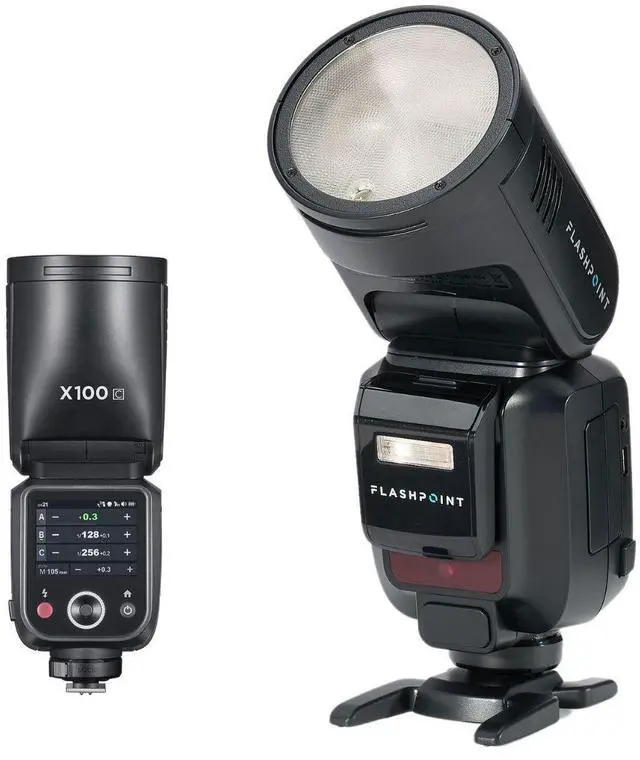 Alt view image 2 of 6 - Flashpoint X100 TTL R2 On Camera Li-on Round Head Flash For Canon With ParaSnap