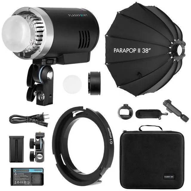 Main image of Flashpoint XPLOR 300 Pro TTL R2 Monolight, Bundle with 24" PS-B24K ParaSnap Octagonal Softbox and OTA Set