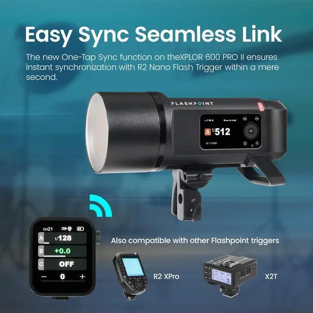 Alt view image 5 of 7 - Flashpoint XPLOR 600 PRO II TTL R2 600ws 2.4GHz Battery-Powered All-In-One Outdoor Flash