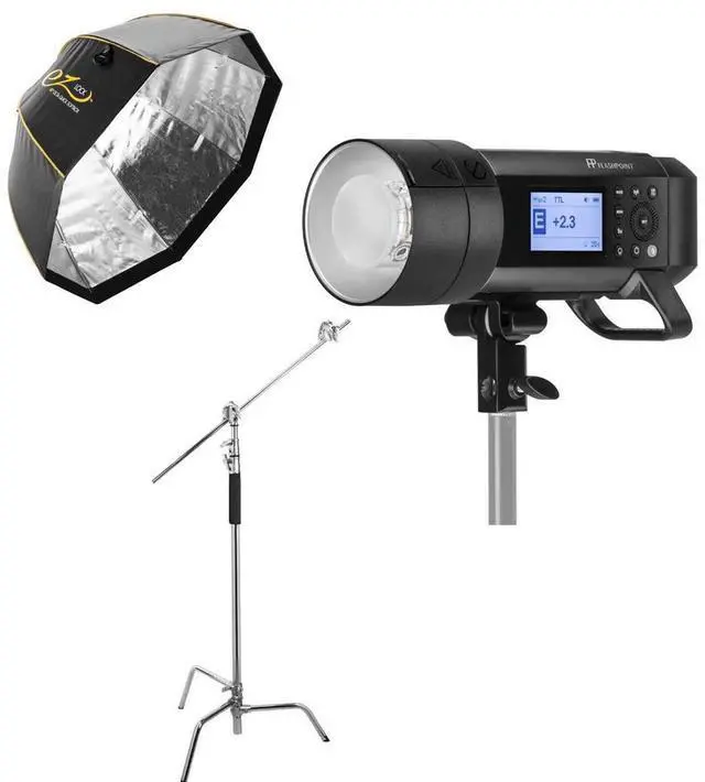 Main image of Flashpoint XPLOR 600 PRO TTL + Octa Quick XL Softbox(Bowens Mount) 48" + C Stand