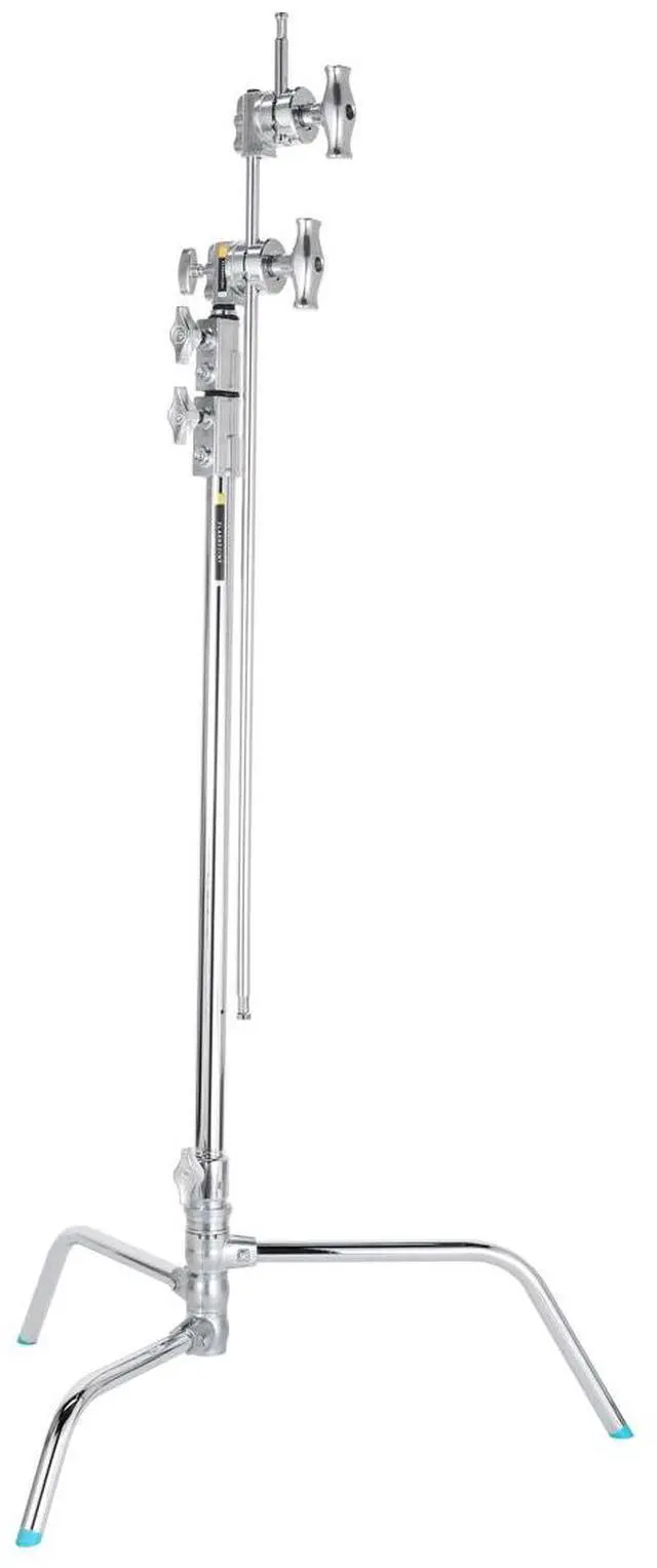 Alt view image 7 of 7 - Flashpoint 40" Quick Release Turtle Base C-Stand Kit with 2.5" Grip Head & 40" Grip Arm (Chrome)