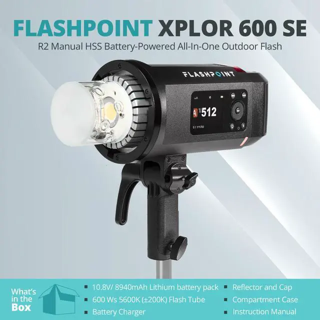 Alt view image 4 of 5 - Flashpoint XPLOR 600 SE R2 HSS Flash Kit With R2 Nano For Sony #XPLOR-600-SE-S