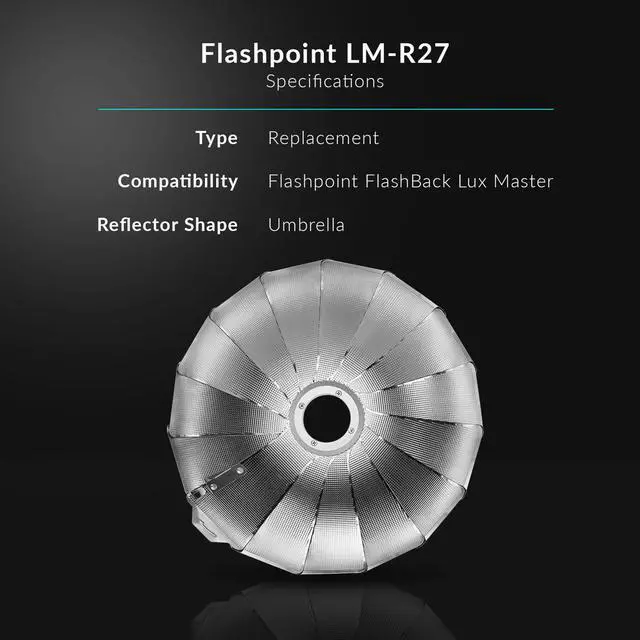Alt view image 3 of 7 - Flashpoint Umbrella Style Reflector for FlashBack Lux Master Retro TTL Camera Flash