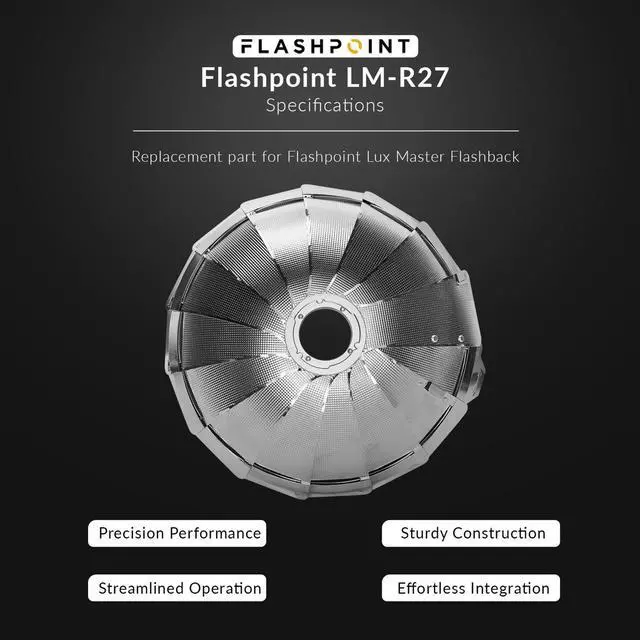 Alt view image 2 of 7 - Flashpoint Umbrella Style Reflector for FlashBack Lux Master Retro TTL Camera Flash