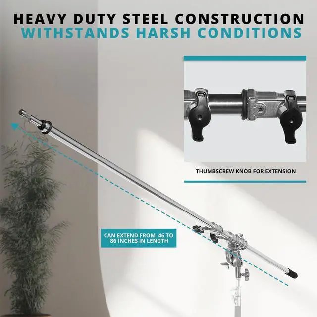 Alt view image 4 of 7 - Flashpoint 86" Telescopic Boom Arm, Chrome-Plated