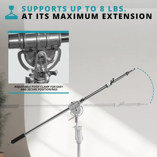 Alt view image 5 of 7 - Flashpoint 86" Telescopic Boom Arm, Chrome-Plated