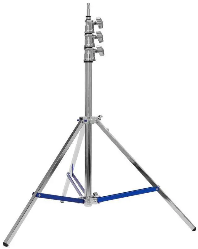 Alt view image 6 of 7 - Flashpoint Flashpoint 9.9ft Steel Light Stand Pro with Leveling Leg, Silver, Max Load 22lb
