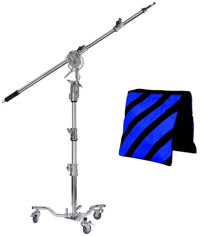 Main image of Flashpoint Flashpoint 3.8' Lowboy Steel Stand, with 86" Telescopic Boom Arm and Weight Bag