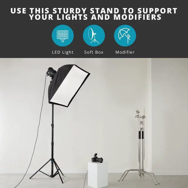 Alt view image 3 of 7 - Flashpoint Pro Heavy-Duty Air-Cushioned Auto Light Stand (9')
