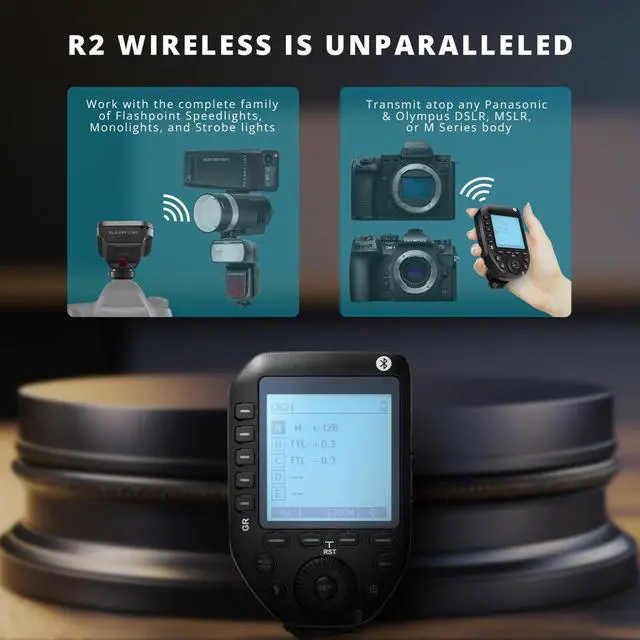 Alt view image 7 of 7 - Flashpoint R2 XPro II 2.4GHz TTL Flash Trigger for Panasonic & Olympus Cameras