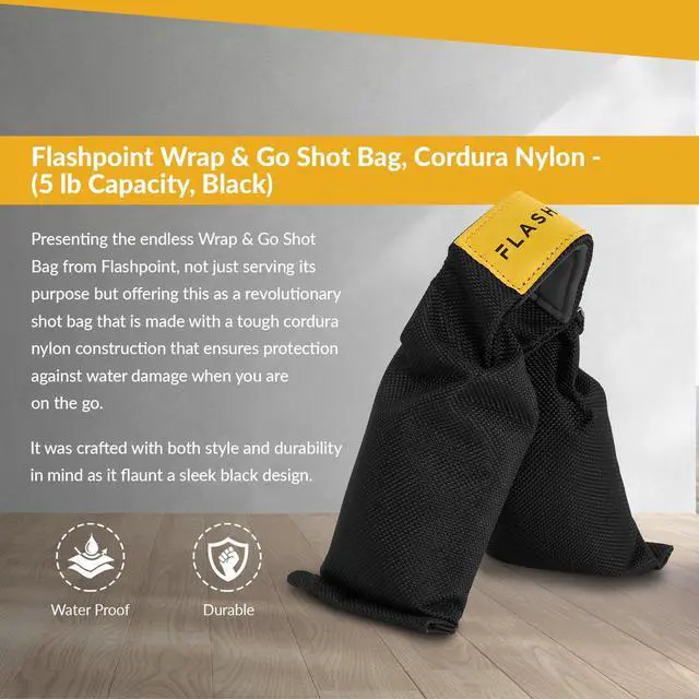 Alt view image 3 of 7 - Flashpoint 5 lbs Wrap & Go Shot Bag, Cordura Nylon, Black