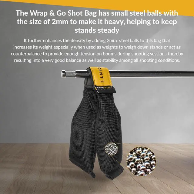 Alt view image 4 of 7 - Flashpoint 5 lbs Wrap & Go Shot Bag, Cordura Nylon, Black