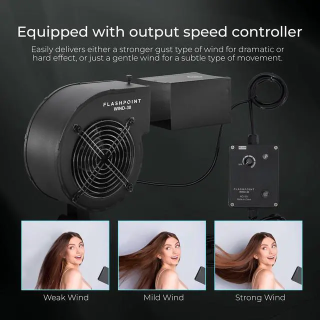 Alt view image 4 of 7 - Flashpoint Wind 30 AC-Powered Studio Fan