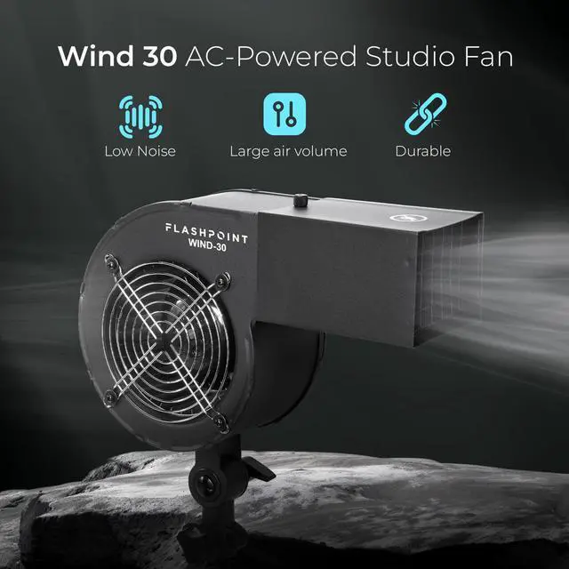Alt view image 6 of 7 - Flashpoint Wind 30 AC-Powered Studio Fan