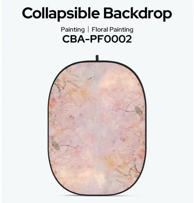 Alt view image 2 of 2 - Glow CBA-PF0002 5x6.5' Fabric Collapsible Backdrop, Floral Painting