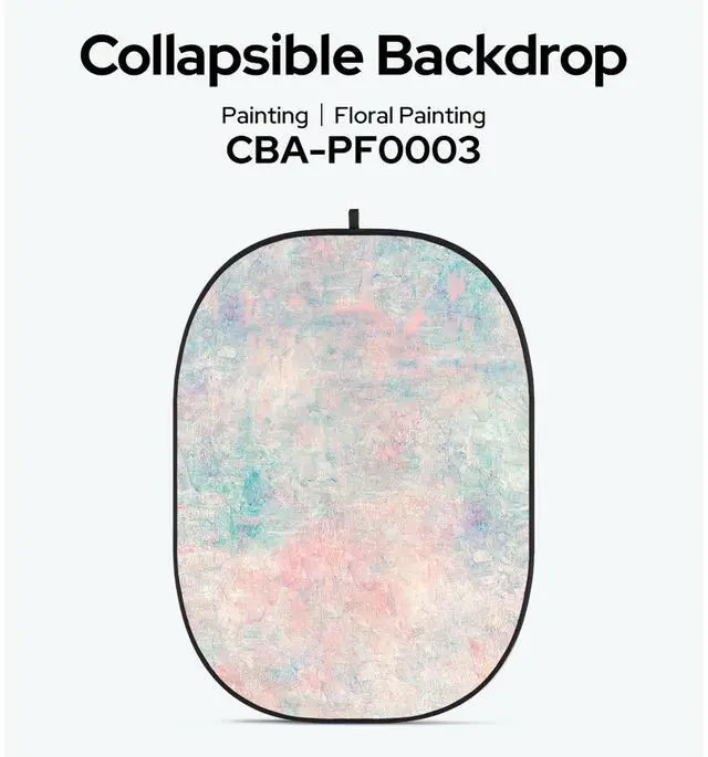 Alt view image 2 of 2 - Glow CBA-PF0003 5x6.5' Fabric Collapsible Backdrop, Floral Painting