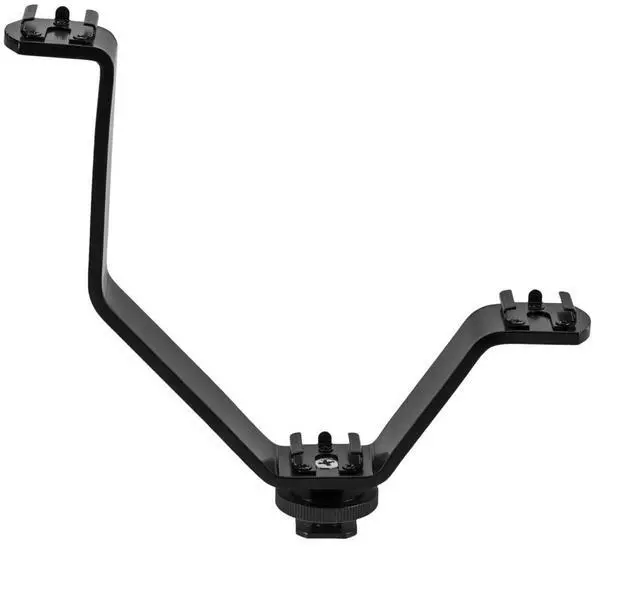 Alt view image 2 of 7 - Flashpoint Triple Shoe Mount V-Bracket For DSLR Camera Video Lights, Monitors or Microphones