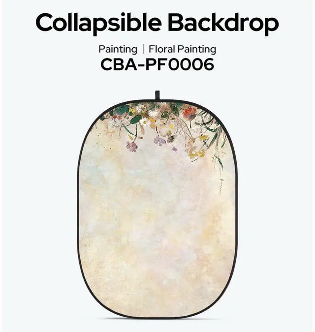 Alt view image 2 of 2 - Glow CBA-PF0006 5x6.5' Fabric Collapsible Backdrop, Floral Painting