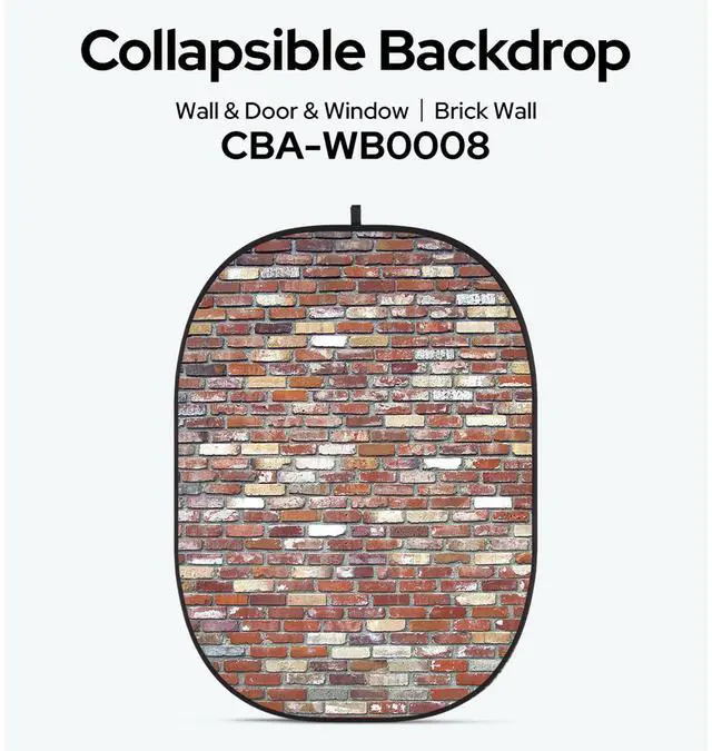Alt view image 2 of 2 - Glow CBA-WB0008 5x6.5' Fabric Collapsible Backdrop, Brick Wall