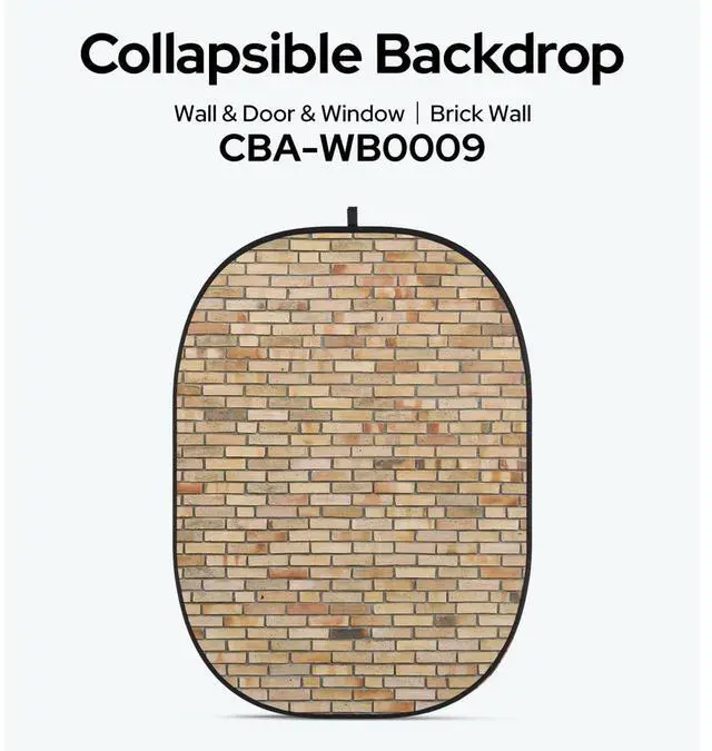 Alt view image 2 of 2 - Glow CBA-WB0009 5x6.5' Fabric Collapsible Backdrop, Brick Wall