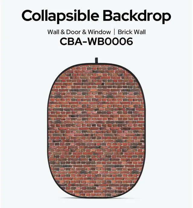Alt view image 2 of 2 - Glow CBA-WB0006 5x6.5' Fabric Collapsible Backdrop, Brick Wall