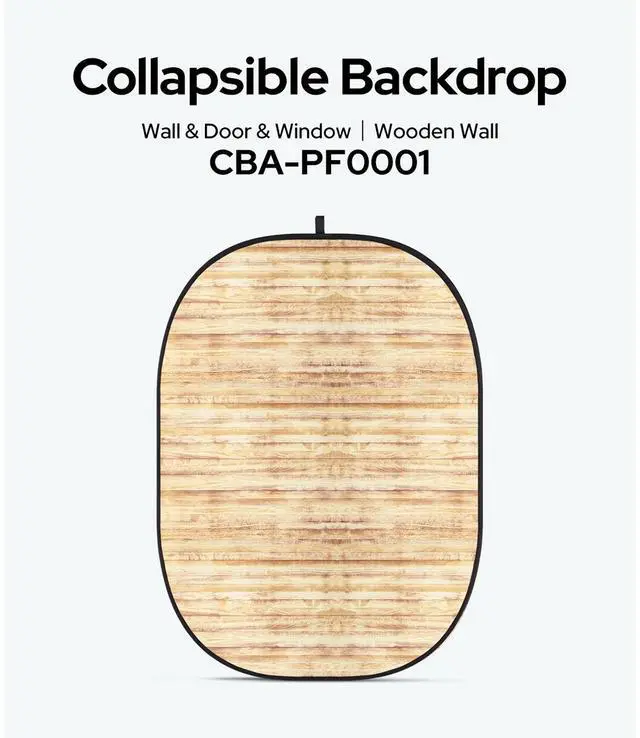 Alt view image 2 of 2 - Glow CBA-WW0001 5x6.5' Fabric Collapsible Backdrop, Wooden Wall