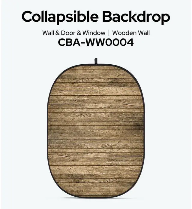 Alt view image 2 of 2 - Glow CBA-WW0004 5x6.5' Fabric Collapsible Backdrop, Wooden Wall