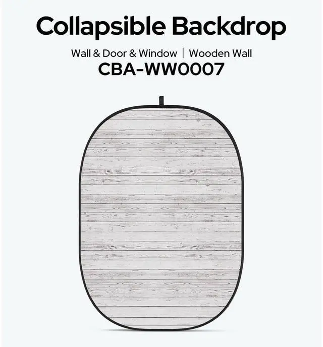 Alt view image 2 of 2 - Glow CBA-WW0007 5x6.5' Fabric Collapsible Backdrop, Wooden Wall