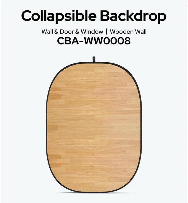 Alt view image 2 of 2 - Glow CBA-WW0008 5x6.5' Fabric Collapsible Backdrop, Wooden Wall