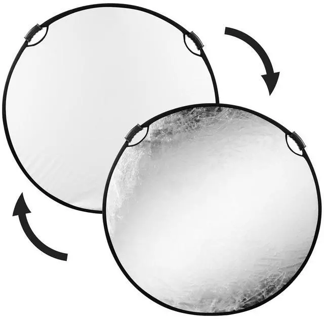 Main image of Glow Circular Collapsible Reflector with Handles (52", Silver/White)