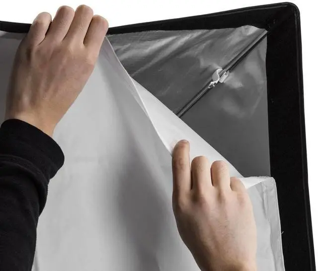 Alt view image 5 of 6 - Glow Inner and Outer Diffusion Fabrics for EZ Lock 28x39" Rectangular Softbox