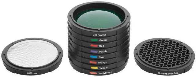 Alt view image 5 of 7 - Glow ParaPop OTF Color Filter and Shapers Kit for OTA-S and OTA-C Speedlight Adapters