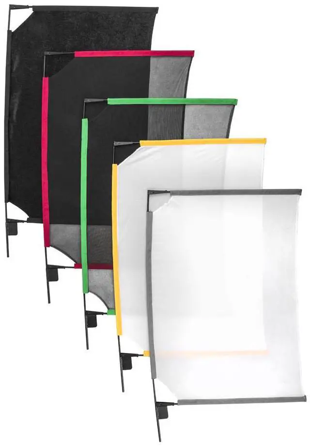 Alt view image 5 of 8 - glow portable frame scrim kit complete studio flag and diffusion set with collapsible frames (24 x 36)