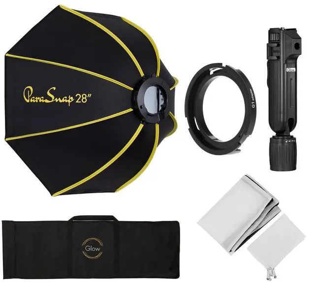 Alt view image 7 of 7 - Glow ParaSnap PS-B20K 28" Octagonal Softbox for Flashpoint XPLOR 300 Pro and Godox ML60 Light