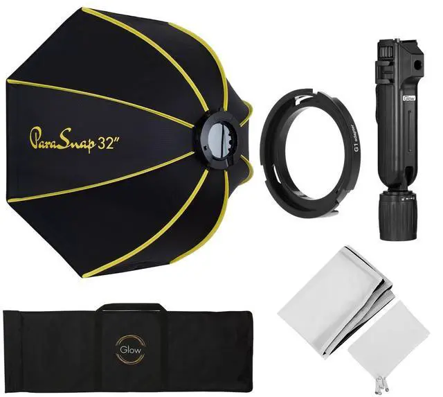 Alt view image 4 of 7 - Glow ParaSnap PS-B32K 32" Octagonal Softbox for Flashpoint XPLOR 300 Pro and Godox ML60 Light