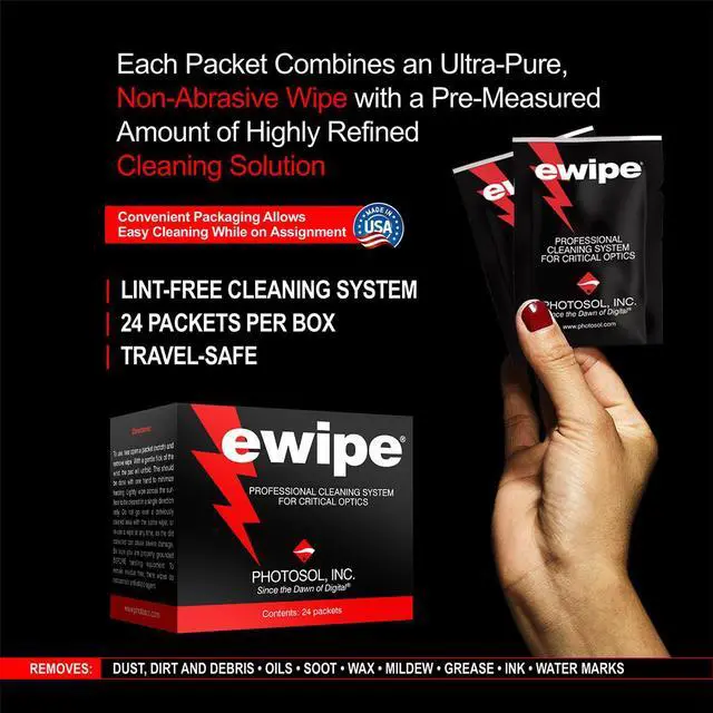 Alt view image 5 of 7 - Photographic Solutions E Wipe Cleaning Pads, 24-Pack #EWCS
