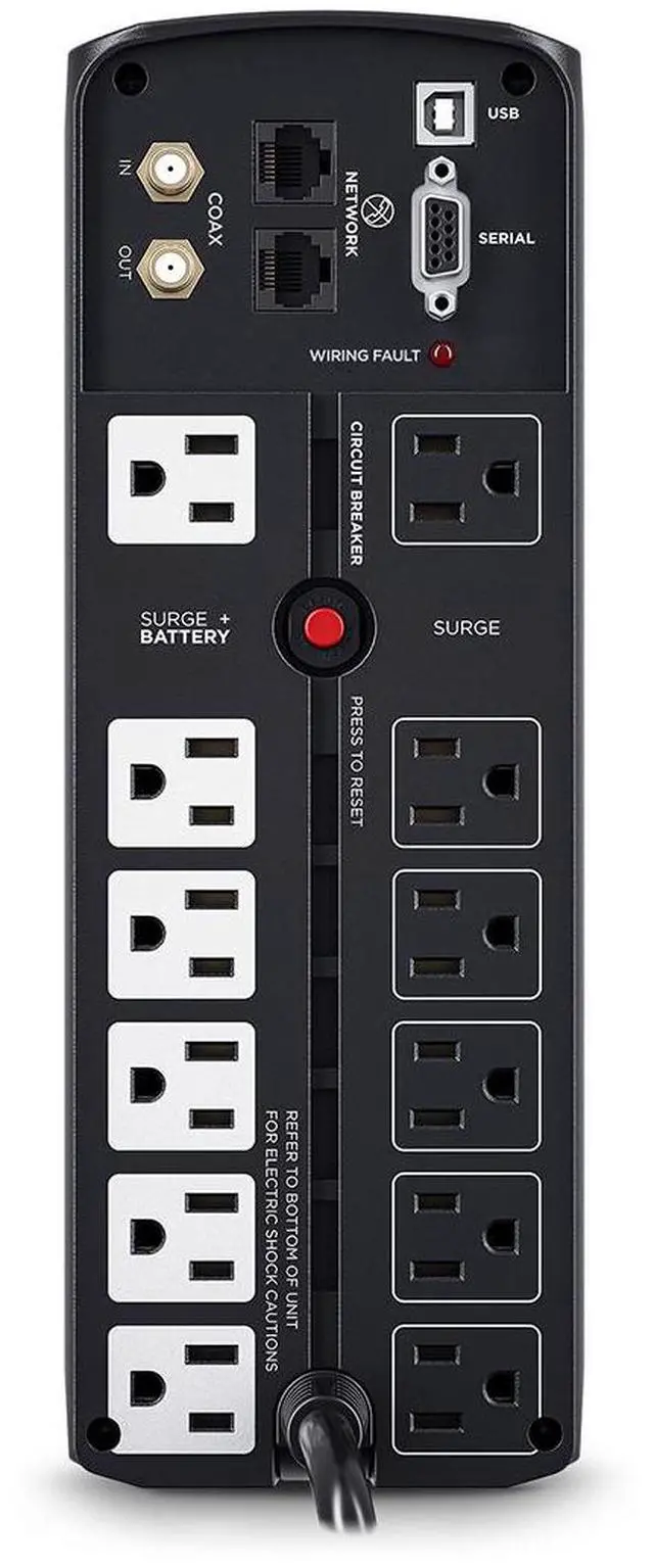 Alt view image 14 of 14 - CyberPower CP1500AVRLCDTAA 1500 VA 900 Watts 12 Outlets UPS
